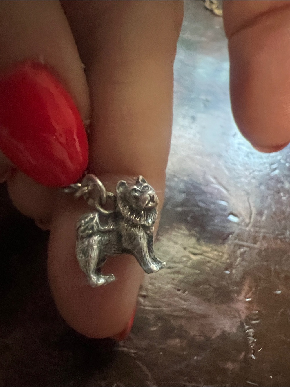 Silver Wolf Charm Dangle Necklace - Picture 2 of 7